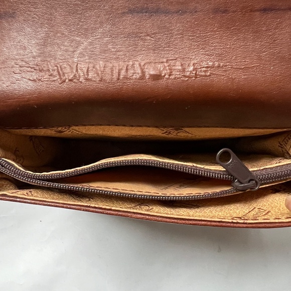 Gianni Conti Crossbody Bag Leather Flap Brown Small Long Strap Magnetic Snap - Picture 5 of 8